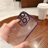 Luxury Plating Clear Silicone Phone Case For iPhone 15 14 13 12 11 Pro Plus Mini Lens Protection Case Back Cover