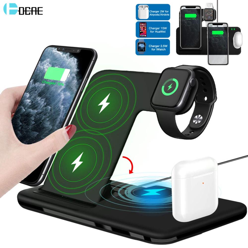 New Fast 4 in 1 Wireless Charger Stand For iPhone 14 13 12 11 8 Apple Watch Airpods