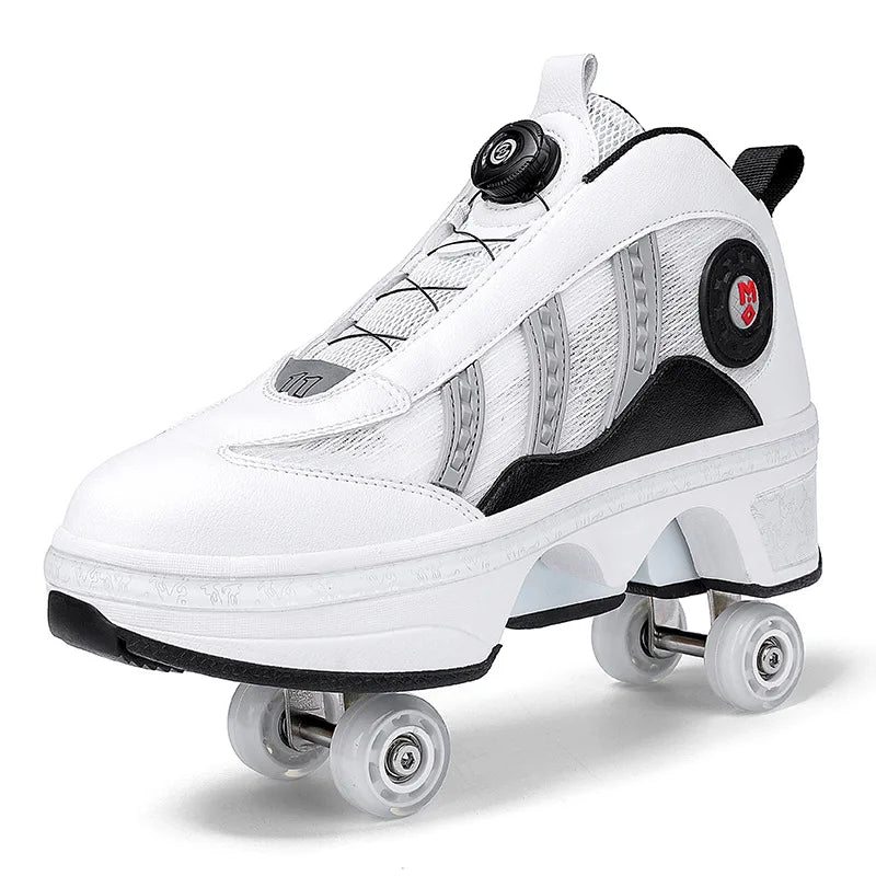 RETRACTABLE ROLLER SKATES, 2-in-1 Parkour Shoes, Shoes That Turn Into Roller Skates