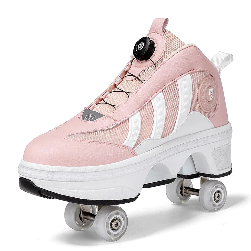 RETRACTABLE ROLLER SKATES, 2-in-1 Parkour Shoes, Shoes That Turn Into Roller Skates