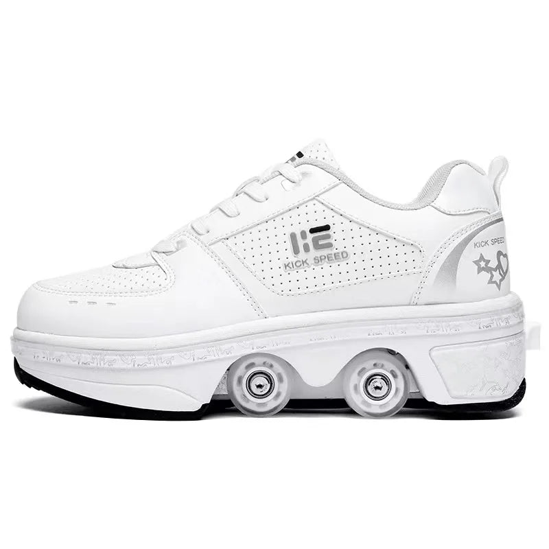 RETRACTABLE ROLLER SKATES, 2-in-1 Parkour Shoes, Shoes That Turn Into Roller Skates